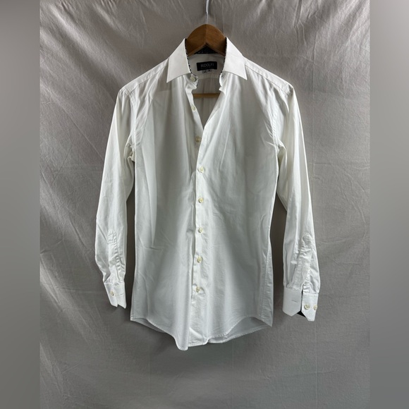 Plain White Casual Shirt With Paisley Insert - Picture 2 of 6